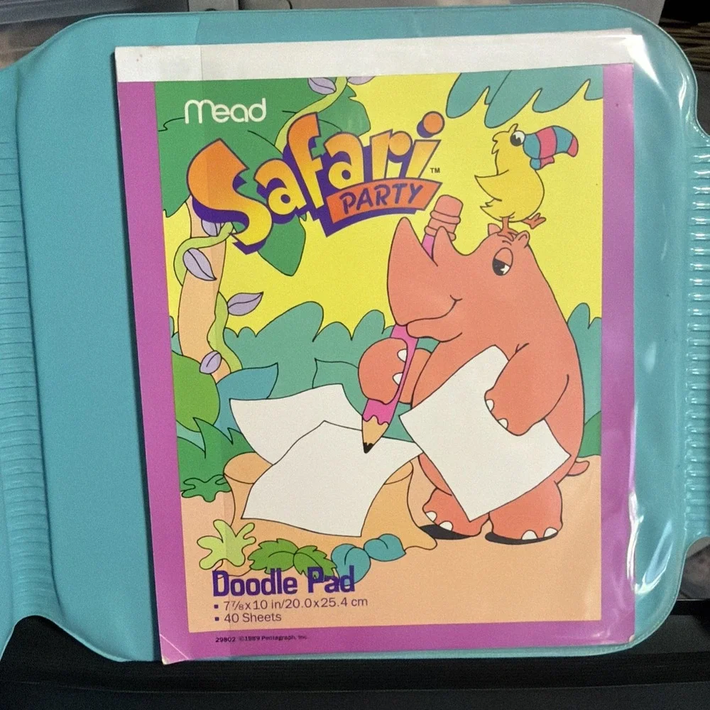 Safari Party Jr Organizer Binder Collectible Mead Supplies VTG 1989 EUC